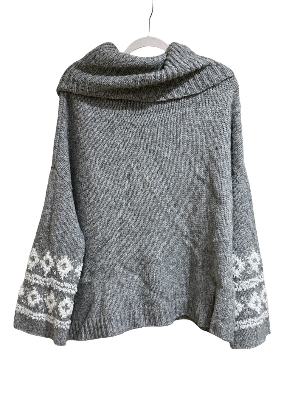 โจโ Free People Ragnar Chunky Cowl Neck Sweater Wool Blend Size Large - Picture 6 of 11